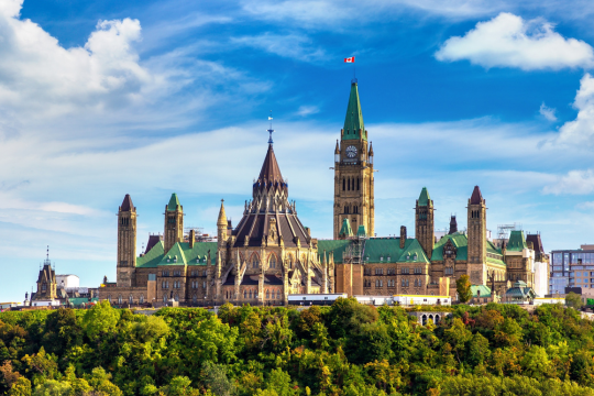 Parliament Hill in Ottawa, Canada.