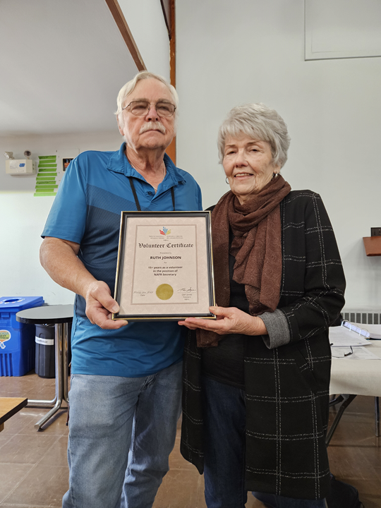 Glen Jones with Ruth Johnson.